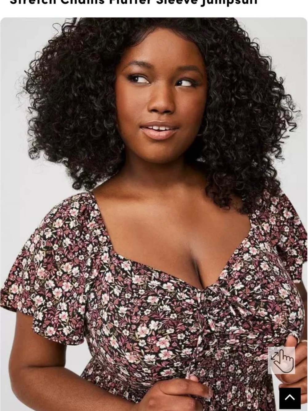 Torrid NWT Burgundy Floral Smocked Jumpsuit - Picture 6 of 7